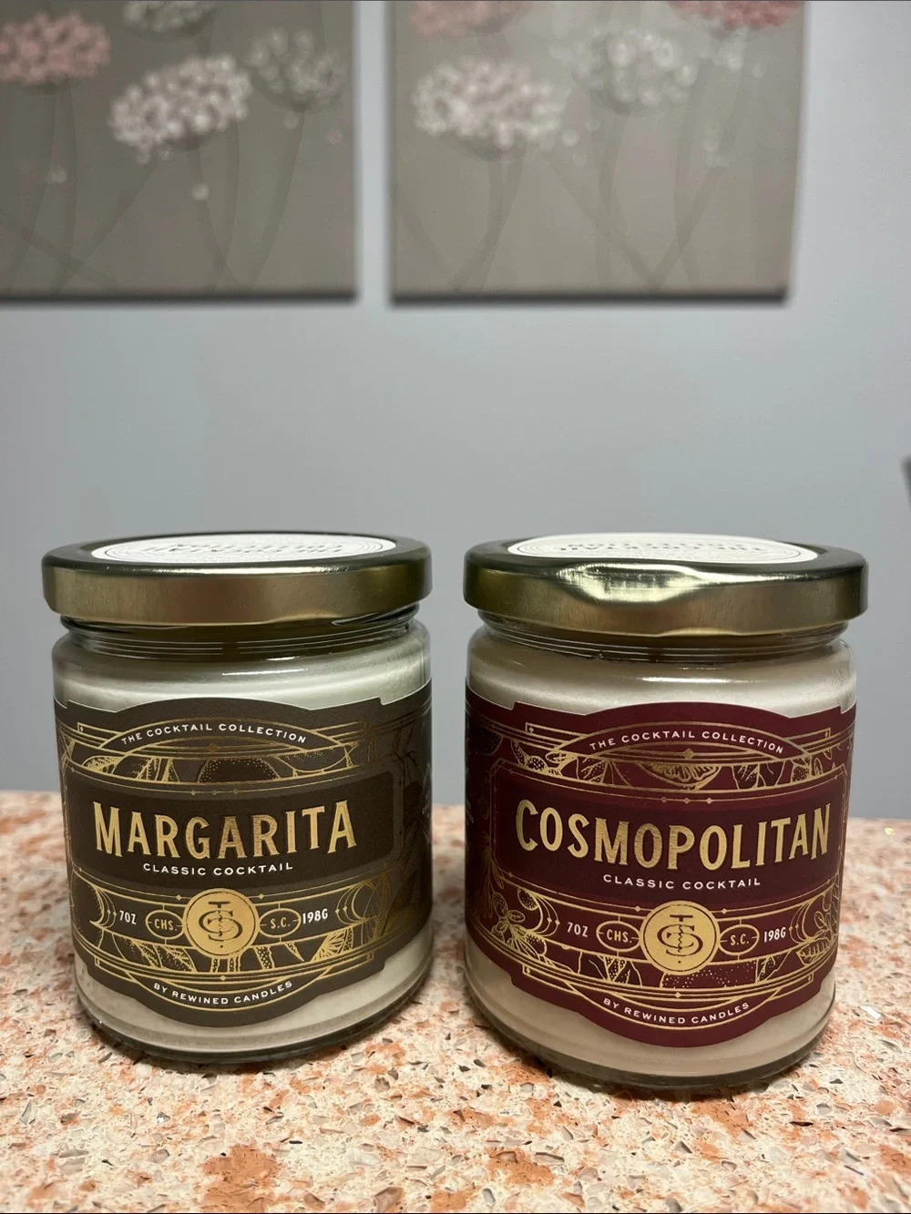 Margarita & Cosmopolitan Cocktail Scented  Soy Candle Jars - Set of 2